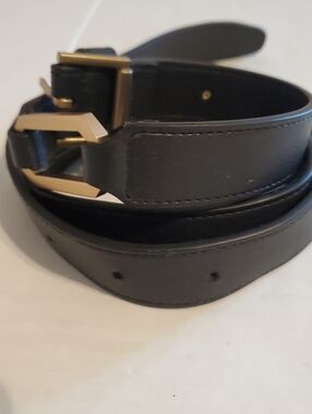 All Saints Black Leather Belt Women's Size Large